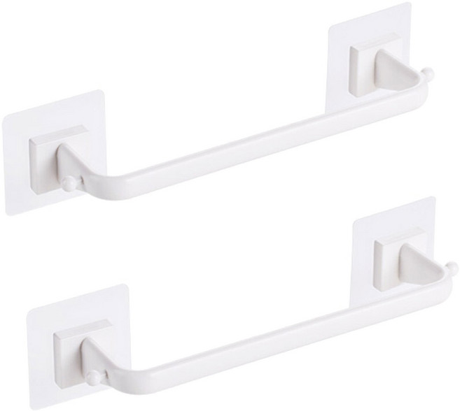 모나코올리브 렛이지 주방창 행주건조 거치랙 2p + 접착패드 4p 세트, 화이트, 1세트