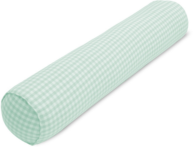 우리앤데코 깅엄 원형 롱쿠션 솜별매, 민트