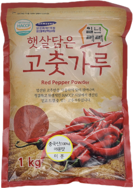 일년래래 중국산 매운맛 미분용 고춧가루, 1kg, 1개