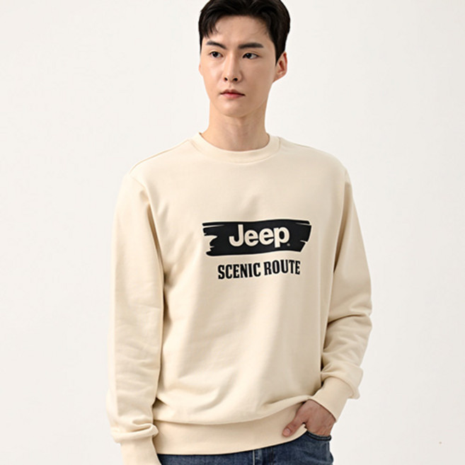 지프 남여공용 루트 페인팅 로고 긴소매 맨투맨 티셔츠 JP6TSU838
