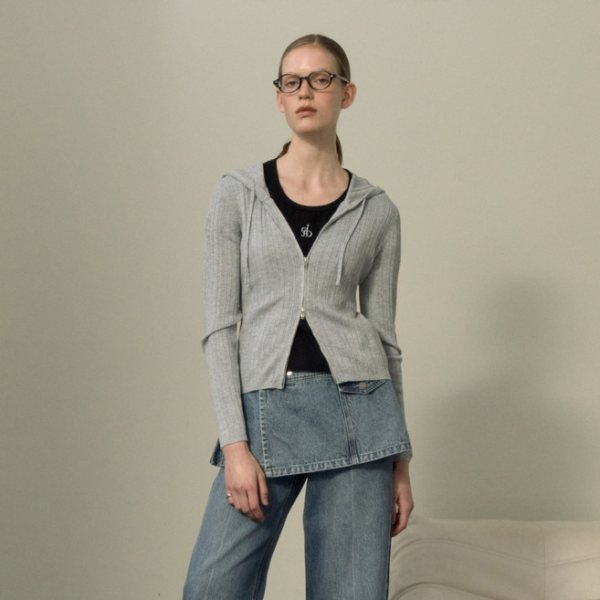 쥬시쥬디 여성용 투웨이 집업 후드 니트 JZKT020A