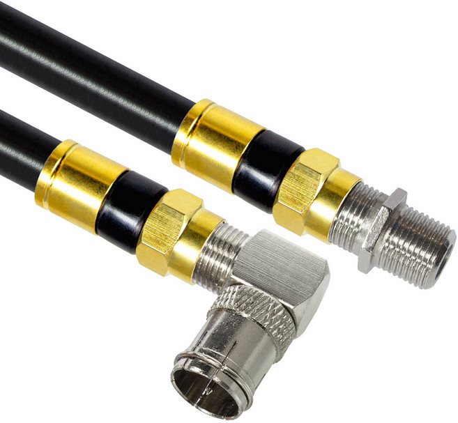 마하링크 국산 골드 고급형 RF 안테나 블랙 5C 꺾임 연장 동축 수제작 케이블 5M, MLZ-GRLA050(5m), 1개