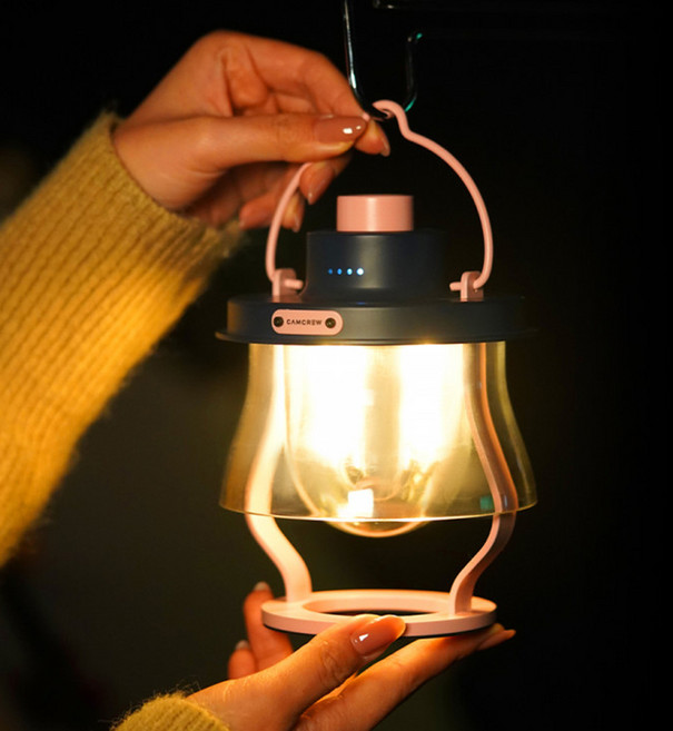 캠크루 감성 캠핑랜턴, 핑크, 1개