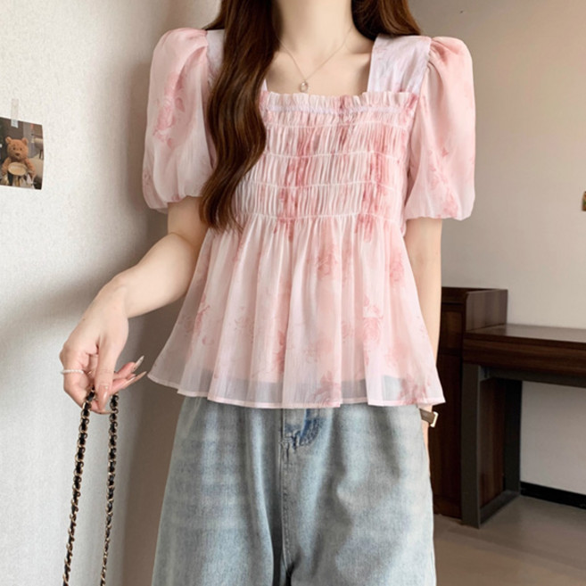 포플러앤씨 여성용 크라톤스 스퀘어넥 블라우스 P26SMBL022034