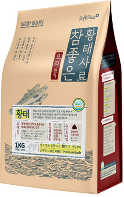럭셔리발란스 전연령 강아지 소프트플러스 참좋은 황태 소프트사료, 오리, 1kg, 1개