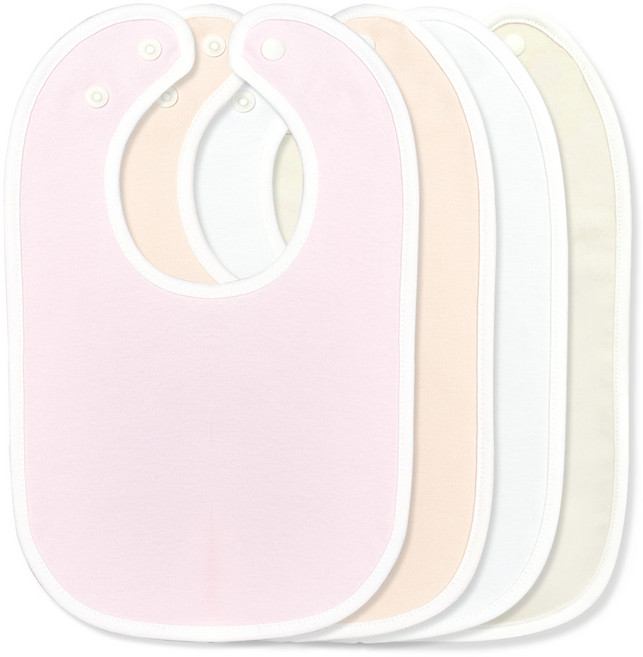 토끼 턱받이 4종 세트 무지 B-5, 핑크 + 살구 + 아이보리 + 베이지, 4개입, 1세트