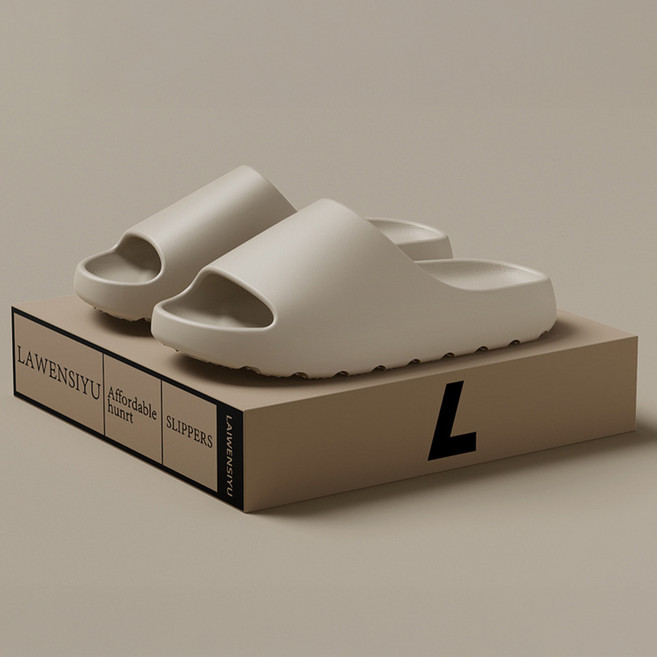 아트조이 EVA 볼륨 쿠션 두툼한 슬리퍼 3.5cm, 베이지, 1개