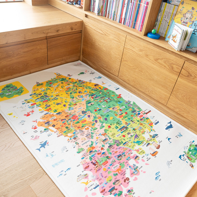에이든여행지도 아동용 메모리 우리나라 지도 러그