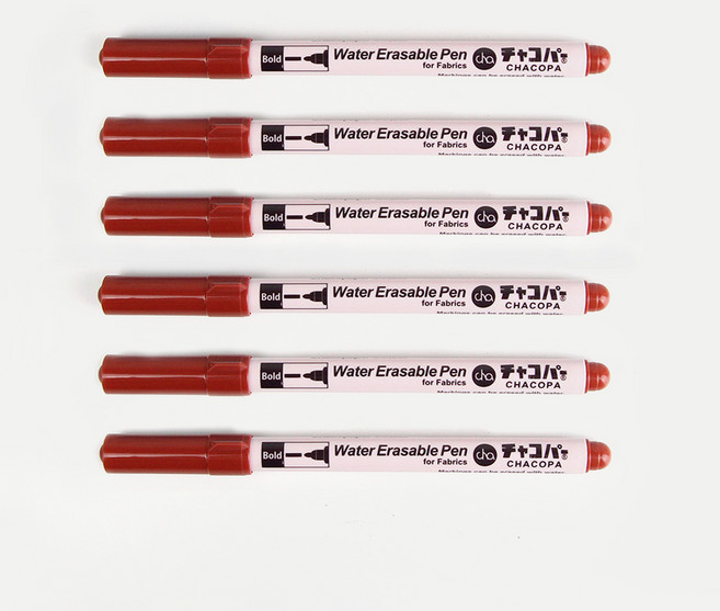 원단용 수성펜 대, 브라운, 6개