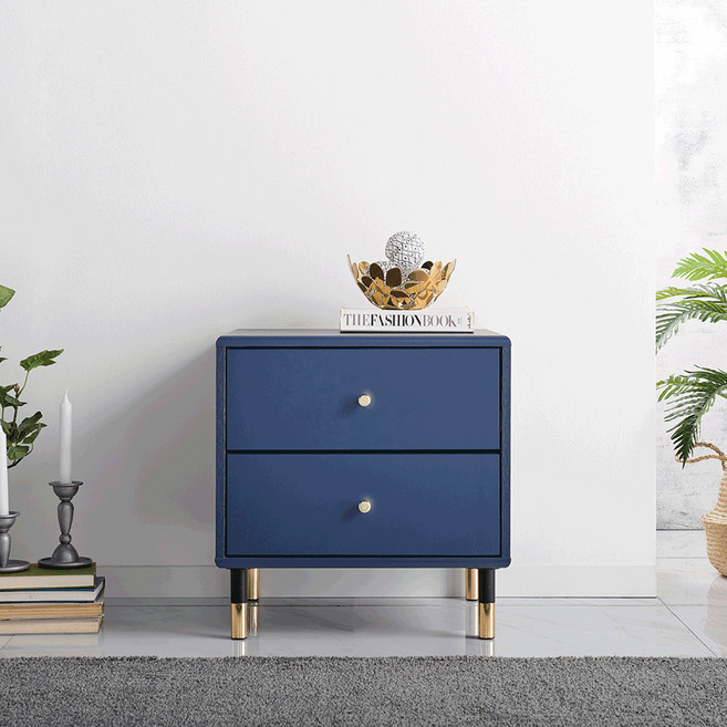 띠아모 500 2단 서랍형 협탁 방문설치, 네이비