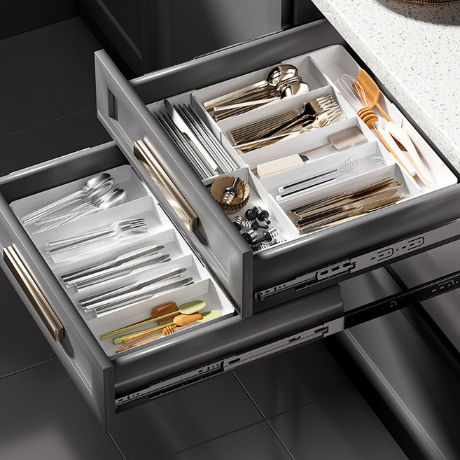 존글로벌 가로세로 길이조절 칸막이 서랍 정리함, 1개, 화이트