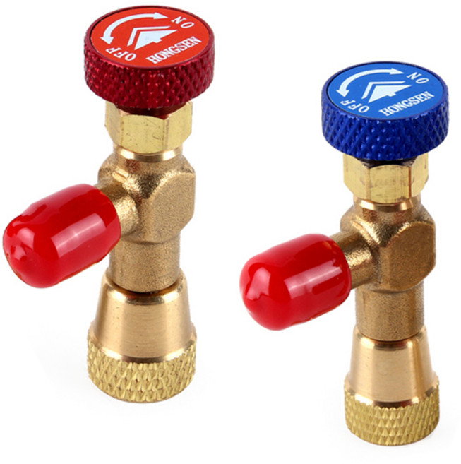 지오비즈 에어컨 밸브 레드 + 블루, 1세트