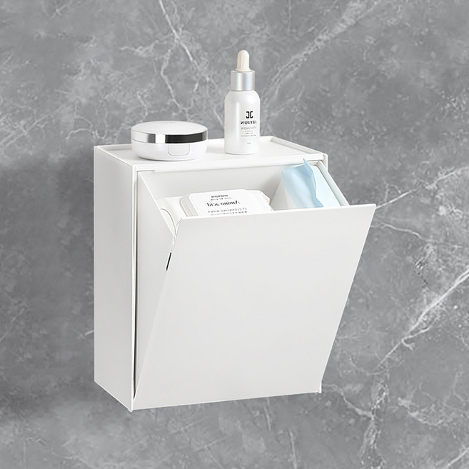 소유공간 벽 사이드 폴딩 수납함 S S261-0258WS, 화이트, 1개