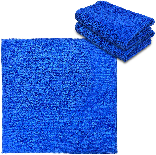 월드크린 다목적 청소용 극세사 손걸레 중형 30 x 30 cm, 블루, 3개