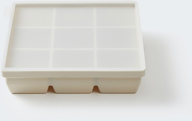 JAJU 정사각 실리콘 얼음틀, 1개, 베이지