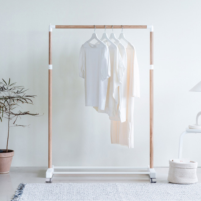 네이프 이동식 행거 CM850, 우드 + 화이트