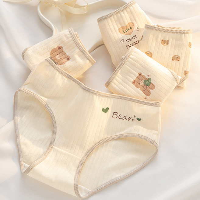 주니데이 여성용 학생 팬티 해피베어 5종 세트