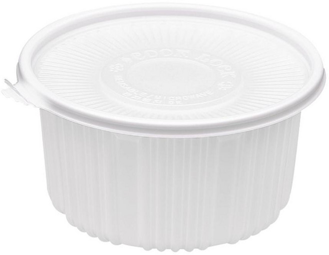 COOK&LOCK 圓形湯碗 220 大 2.7L 白色 含蓋, 50個, 1入