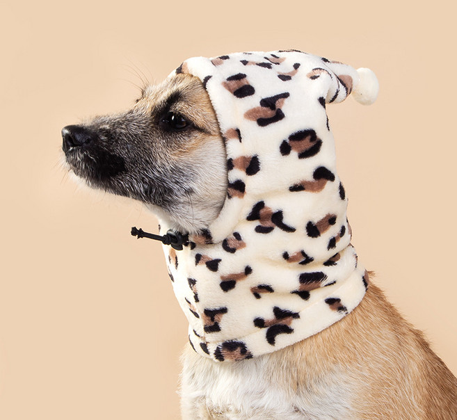 파스텔펫 반려동물 극세사 바라클라바, 호피, 1개