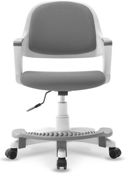 체어클럽 터치백 GOLD 패브릭 무회전 발받침형 의자, 화이트 + 그레이