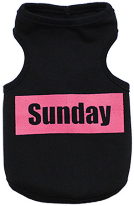 도그도그 반려동물 요일 나시, 일 블랙, 1개