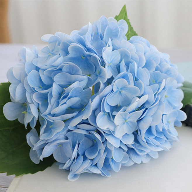 miss mone 擬真觸感繡球花人造花枝, 藍色