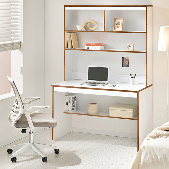 가구의정석 리파 1200 일반형 책상 책꽂이 세트 방문설치, 멀바우