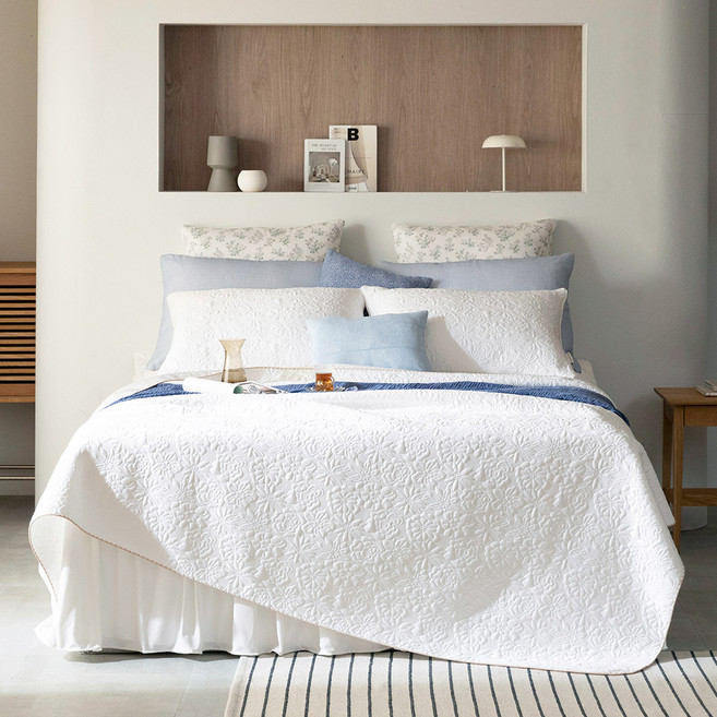 지나송 프렌치가든 냉감이불 + 논슬립 냉감패드 + 냉감 베개커버 + 세탁망 세트