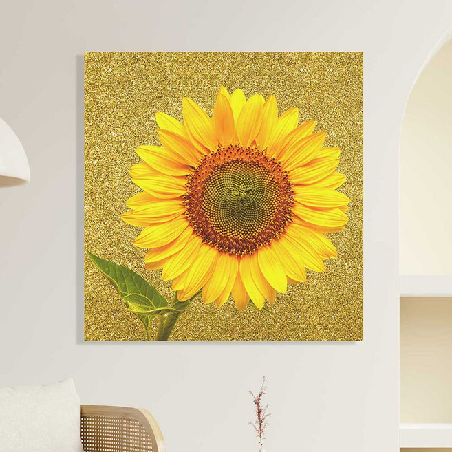 세잔느화실 골드해바라기 풍수인테리어 캔버스 액자 4 골드 해바라기 한송이, 4.골드 해바라기 한송이