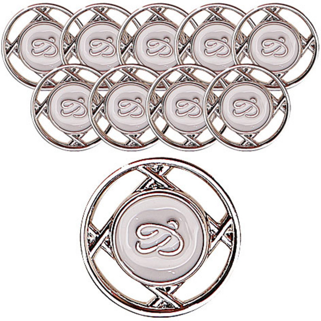 동대문단추왕 뮬란 단추 18mm, 화이트Ni, 10개