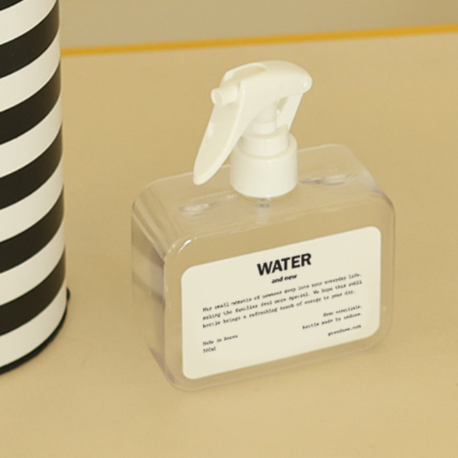 욕실 청소 소분 스프레이 분무기 300ml + 워터 라벨지 세트, 혼합색상, 1세트