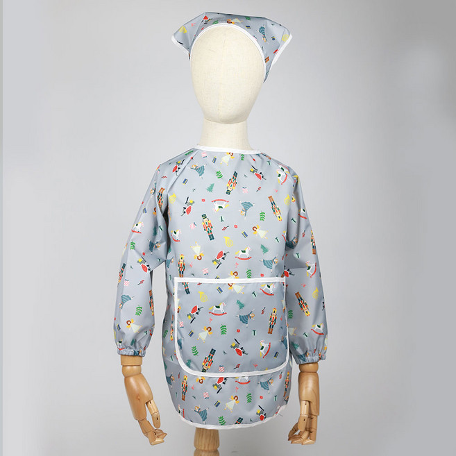 베베슈에뜨 아동용 방수 긴팔 미술가운 두건 세트