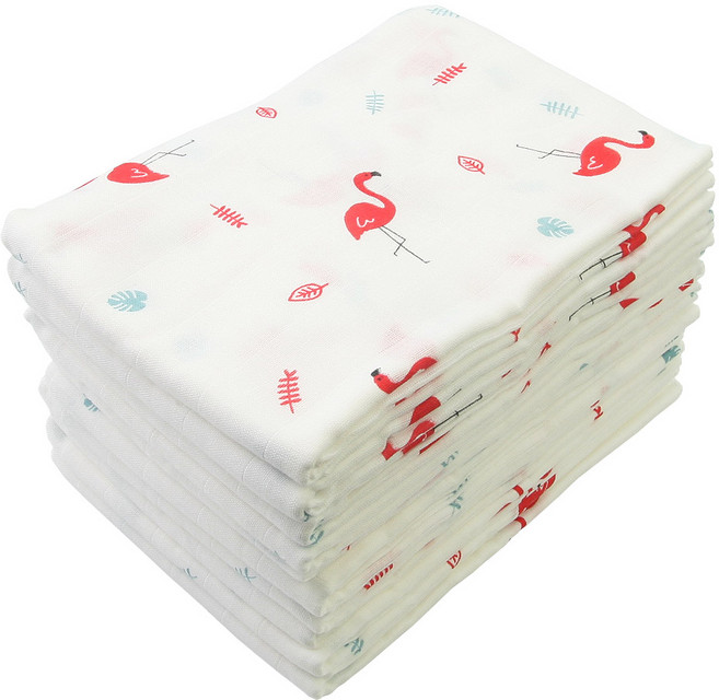 베이비베어 플라밍고 천기저귀 가제 10p, 혼합색상, 1개