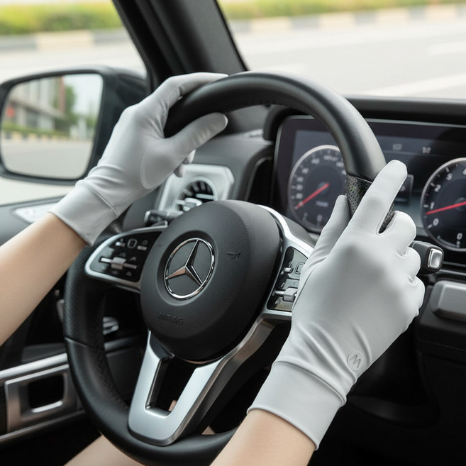 미다미 여성용 M레터링 햇빛차단 운전 등산 러닝 골프 장갑 양손용 1612, 그레이, 1개