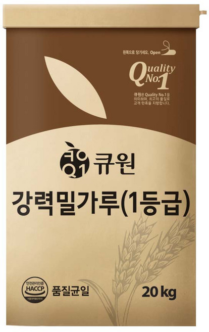 큐원 강력 밀가루, 20kg, 1개