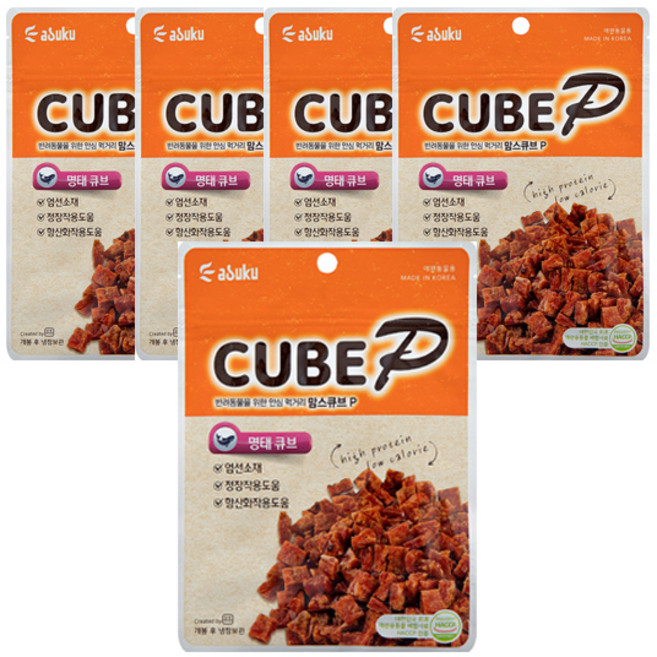 맘스큐브 반려동물 HDC P 간식 60g, 명태, 5개
