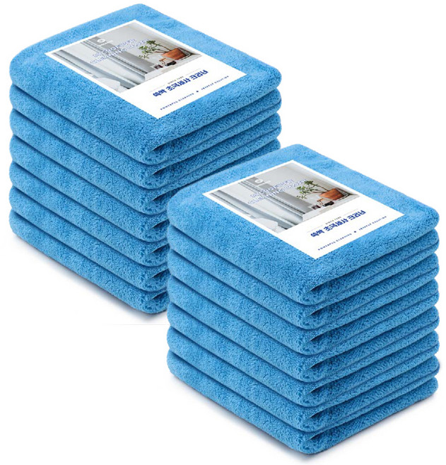 SSCSSAC 보들보들 걸레 대 초극세사 30 x 50 cm, 14개, 블루