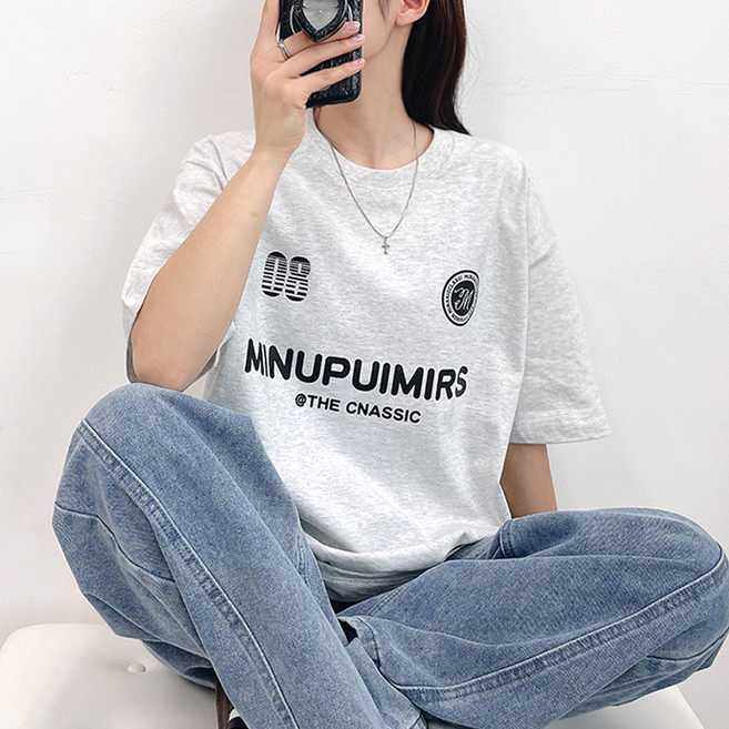 gelluna 女款純棉寬鬆層次感基本款短袖T恤 TH-59