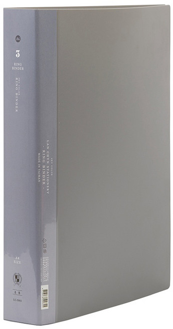 Lan CHYn 連勤牌文具 PP KU色系 圓型三孔夾 LC-5003GY 1.5吋, 1個, 灰色
