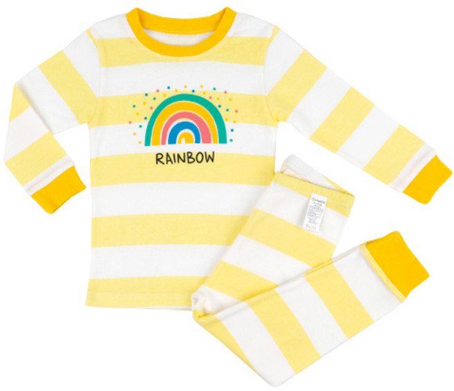 메이키즈 아동용 상큼레인보우 30수 후라이스 상하복 세트