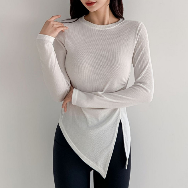 라라온 필라테스 사선 트임 긴팔 티셔츠 26TSP3777