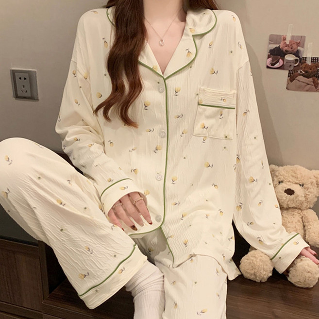 어나더디 여성용 데일리 드림 긴팔 잠옷 세트