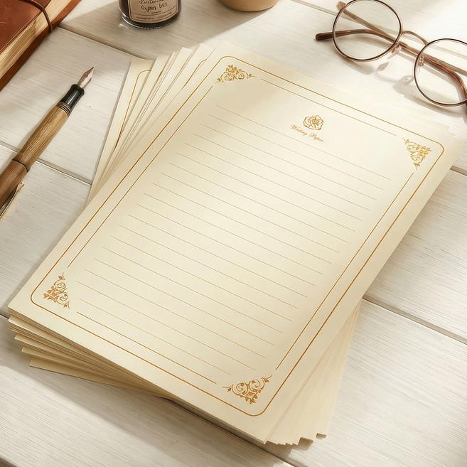 리드홈 진심담아 대용량 감성 편지지 A5, 50개, 로즈