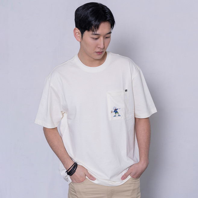 에드윈 남성용 EMB 포인트 티셔츠 EC1RS023M