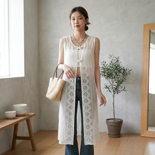 MarketA 女款層次穿搭無袖背心連身裙 M263-0640