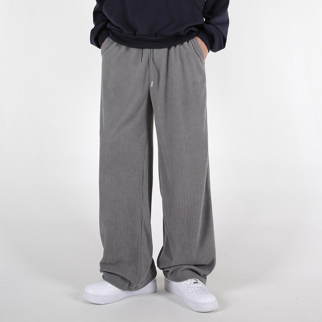 Dangun 男款寬版束口燈芯絨日常長褲