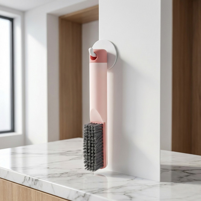 몰투데이 한번에클린 운동화 욕실 청소 솔 브러쉬, 롱 핑크, 1개