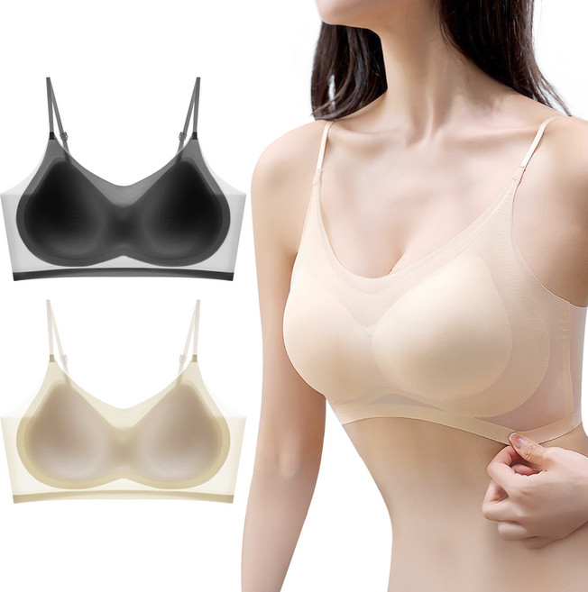 어나더디 라이트 패드 일체형 초슬림 에어핏 심리스 스트랩 브라탑 2장 세트