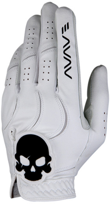 어베이브 남성용 반양피 스컬 에디션 골프장갑 왼손용, 화이트, 1개