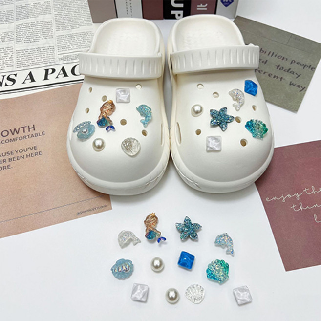 패션플로우 인어공주 시리즈 신발 꾸미기 악세서리 파츠 12종 세트